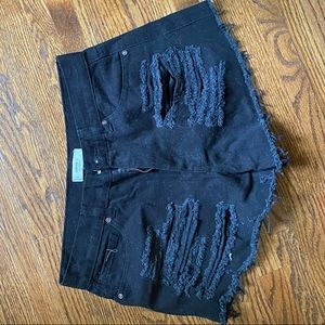 Ripped Black Shorts 28 Forever 21